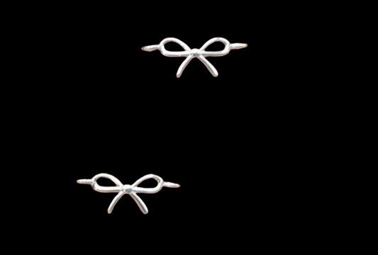 Dainty bow connector sterling silver