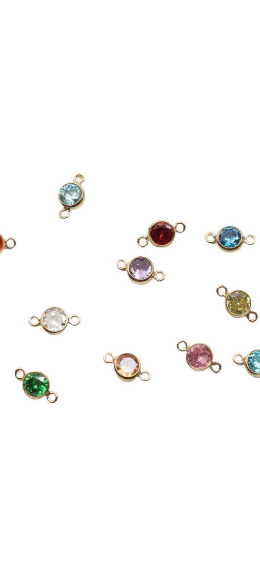 4mm Birthstone Connector, gold filled