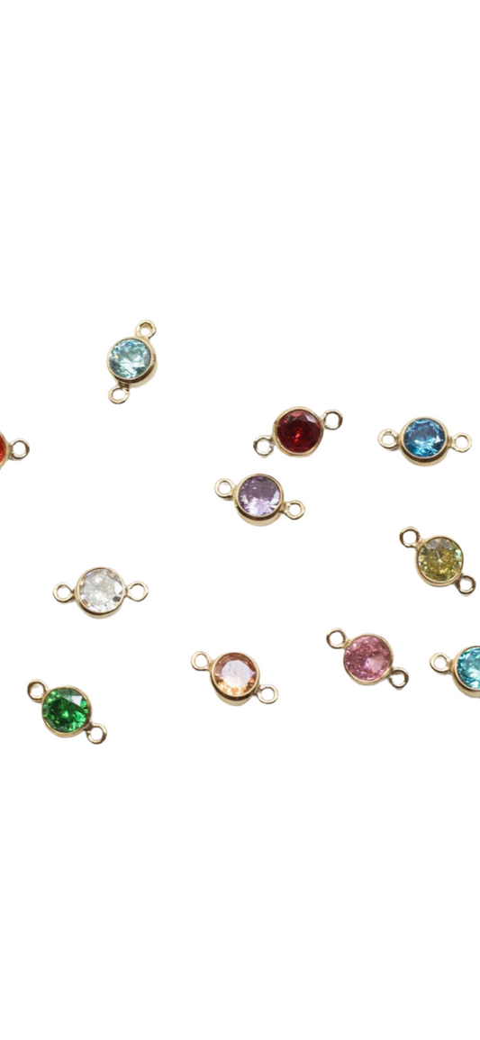 Birthstone Connector, gold filled, 4mm