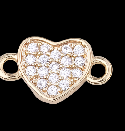 Gold Gold Tiny Heart Charms,18K Gold Filled Heart Pendant,CZ Micro Pave Heart Charm