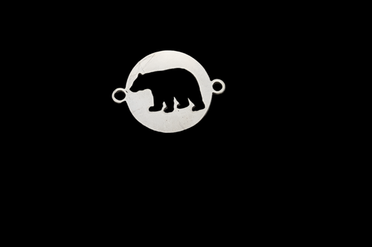 Sterling silver bear disc connector