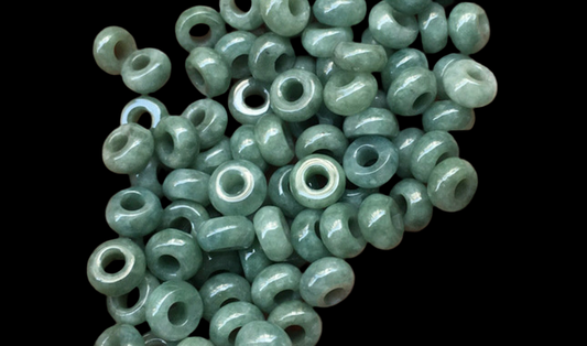 green jadeite bead donut shape jade bead