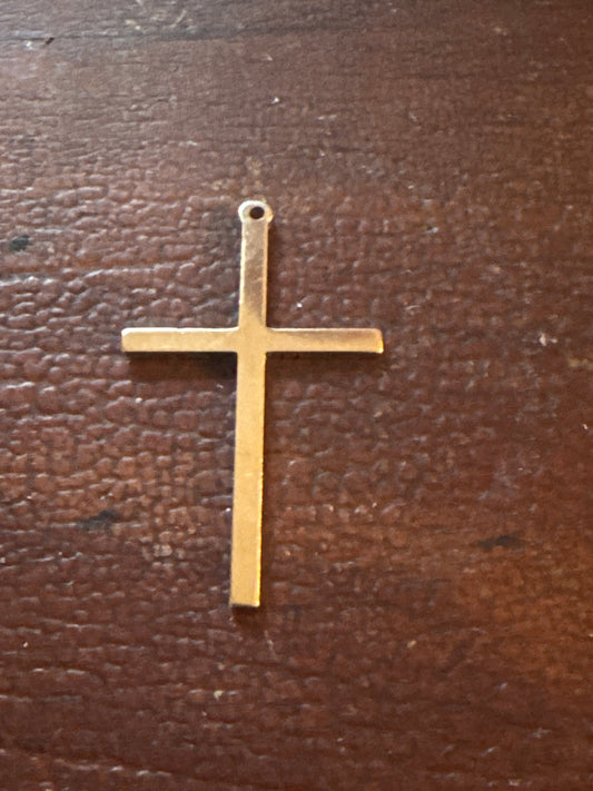 Large Gold Filled Cross Necklace Charm