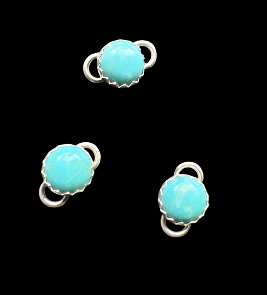 6mm Kingman round circle turquoise connectors DD