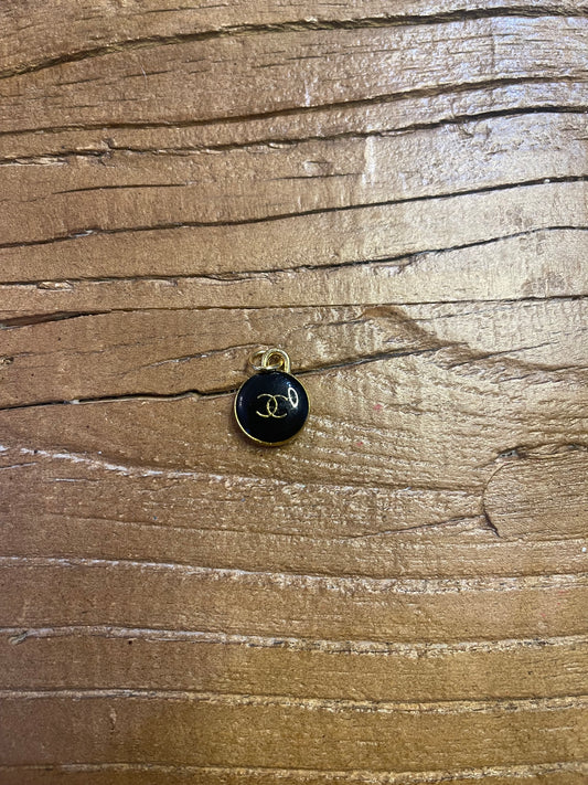 Chanel circle black CC pendant