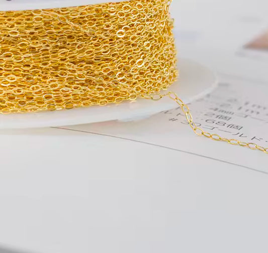 Olivia Gold Filled Flat Cable  Chain, Classic