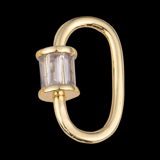 14K GF Carabiner Screw Clasp, Screw Clasp Oval