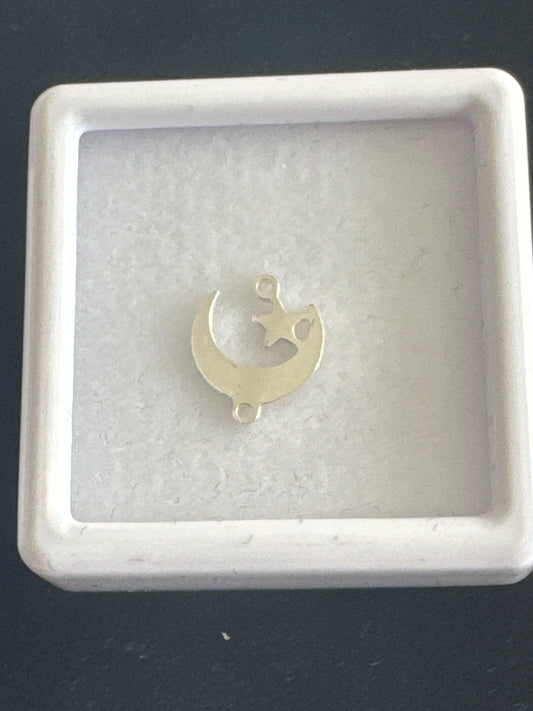 Connector, Star on Moon, Sterling Silver G1.5