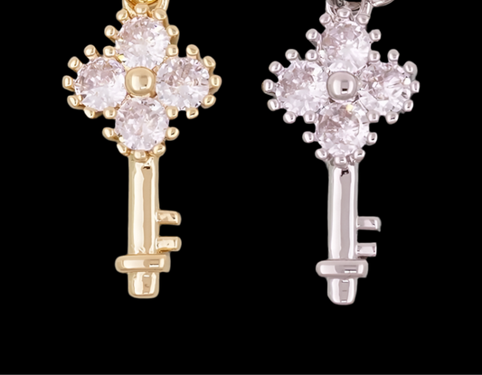 Gold Key Charms,18K Gold Filled Key Pendant