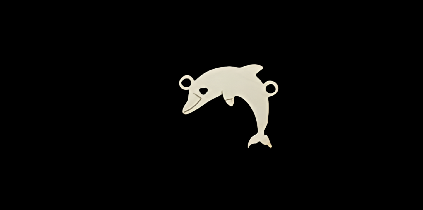 Sterling silver dolphin connector