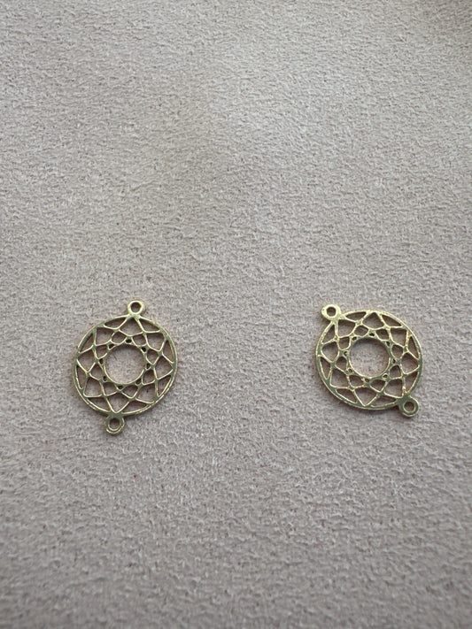 Connector, Dainty Filigree Circle, 14kgf