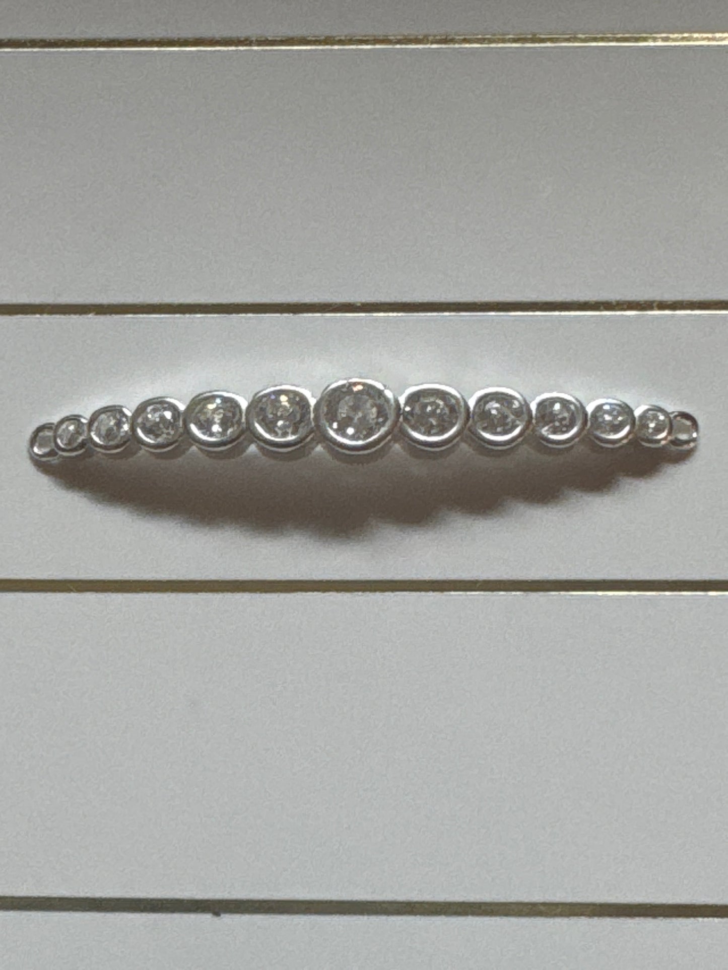 Connector, SS, bar with CZ