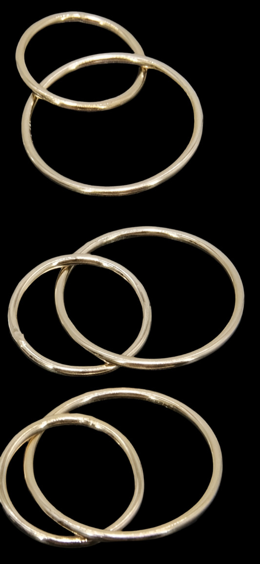 Two Circle Link Rings, 12 and 16 mm Gold Filled Interlocking Rings