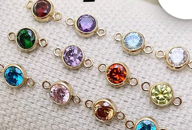 Birthstone Connectors Gold Filled Mini 3mm