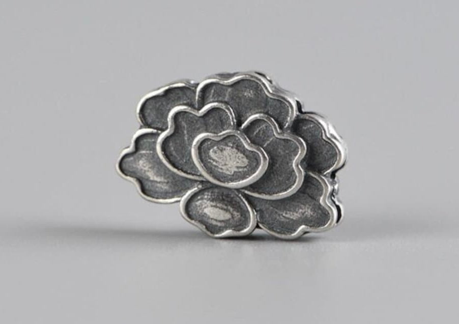 Sterling Silver Peony Charm