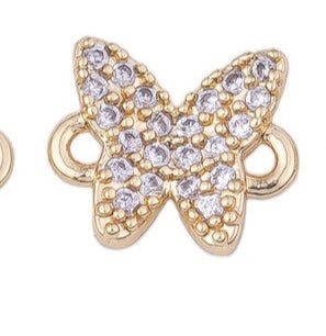 Gold Butterfly Charms,18K Gold Filled Butterfly Pendant,CZ Micro Pave Butterfly Charm