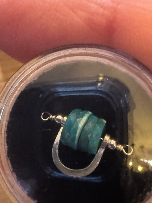 Enclave turquoise stacked Sterling silver connector