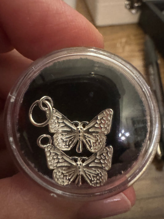 Silver charm butterfly large