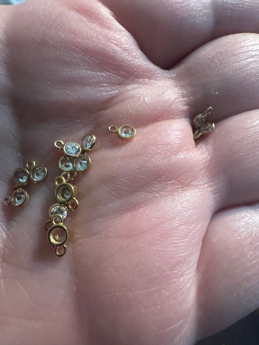 Gold CZ Charm Xtra Small