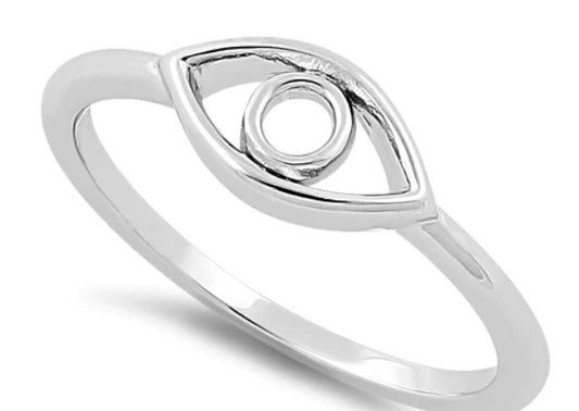 Sterling Silver Evil Eye Ring