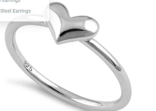 Sterling Silver Heart Ring - 7