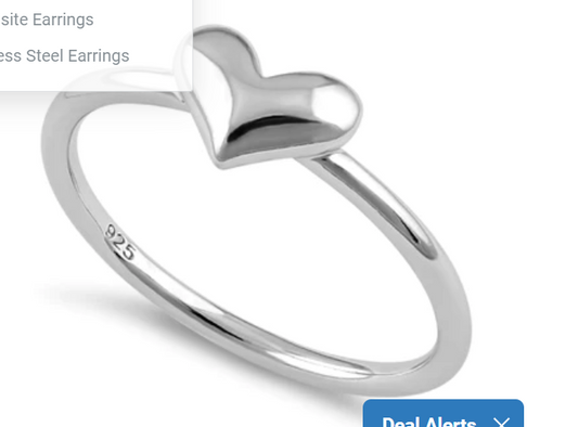 Sterling Silver Heart Ring - 5