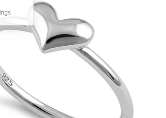 Sterling Silver Heart Ring - 6