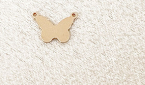 MINI gold and rose gold BUTTERFLY CHARM  Double Loop